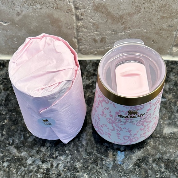 Stanley x LoveShackFancy 11oz wine tumbler pink Coquette Bow Chantilly - Picture 5 of 6